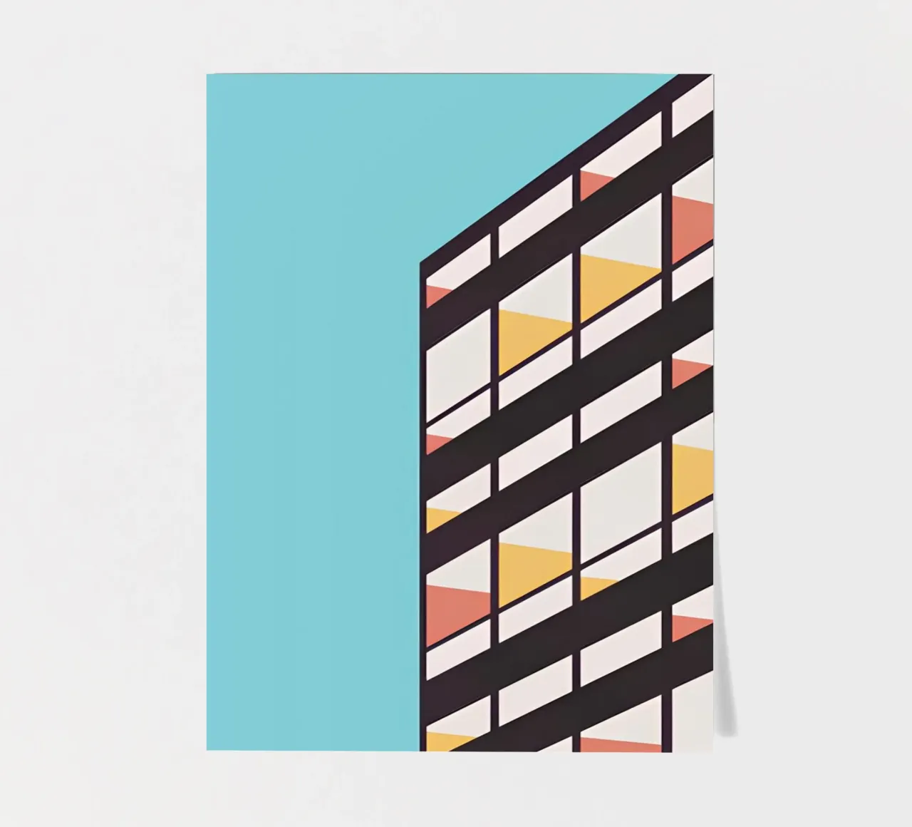 Minimalist Brutalism Art: Modern Architecture, Abstract Geom sticker sheet by NorwesClub