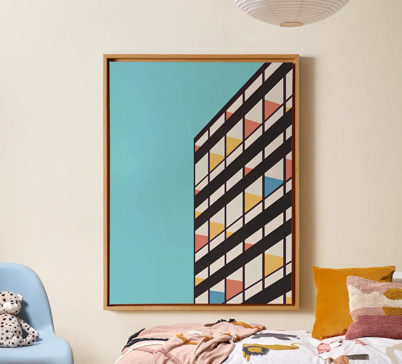 Minimalist Brutalism Art: Modern Architecture, Abstract Geom canvas by NorwesClub