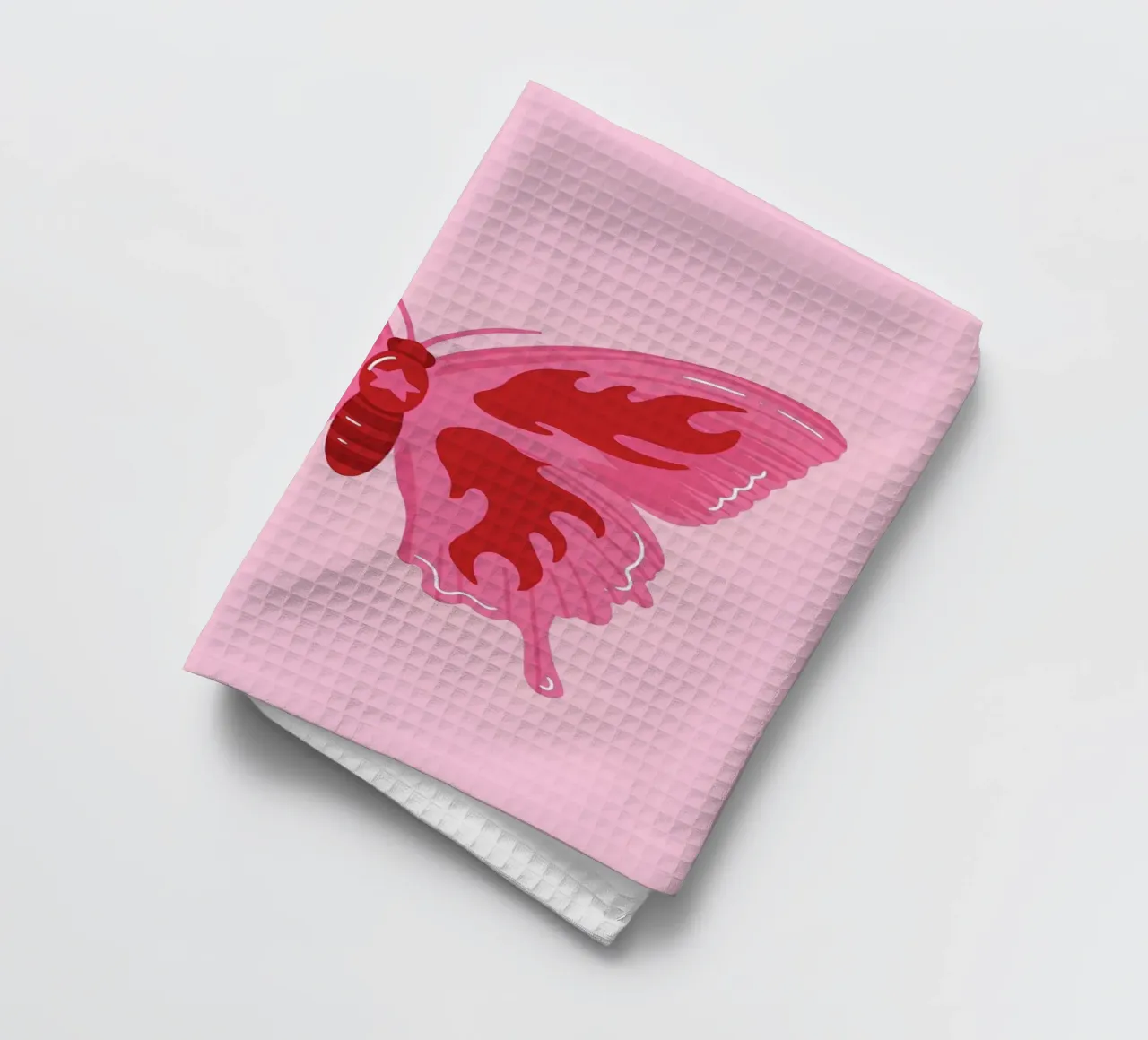 Y2K Flamme Schmetterling: Rosa & Rot, Funky Retro, Ästhetische Kunst Geschirrtuch von NorwesClub
