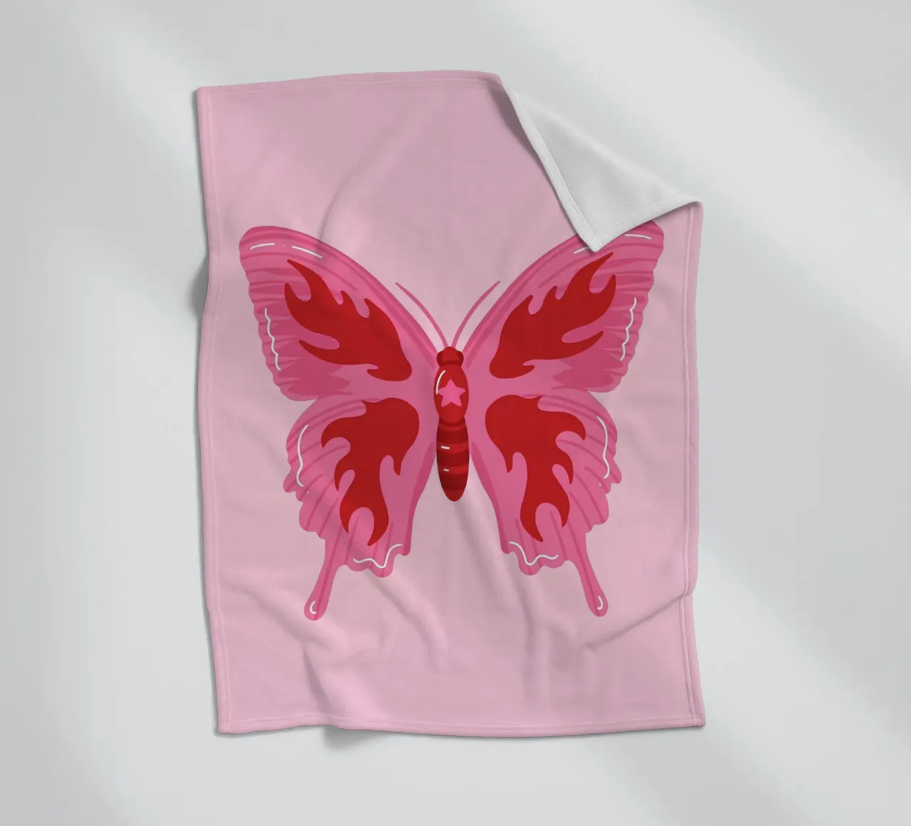 Papillon flamme de l'an 2000 : Rose et rouge, Funky Retro, Art esthétique plaid polaire de NorwesClub