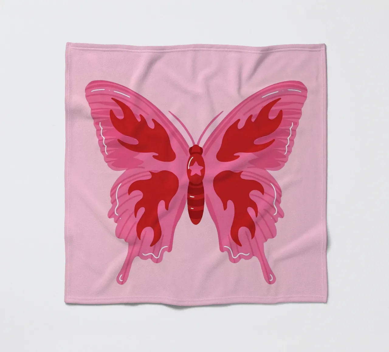 Papillon flamme de l'an 2000 : Rose et rouge, Funky Retro, Art esthétique plaid polaire de NorwesClub