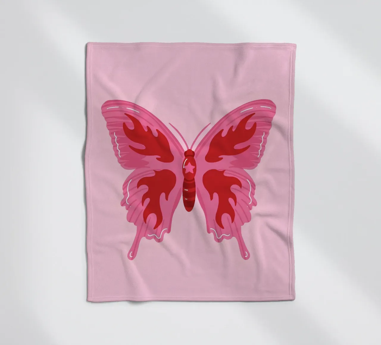 Papillon flamme de l'an 2000 : Rose et rouge, Funky Retro, Art esthétique plaid polaire de NorwesClub