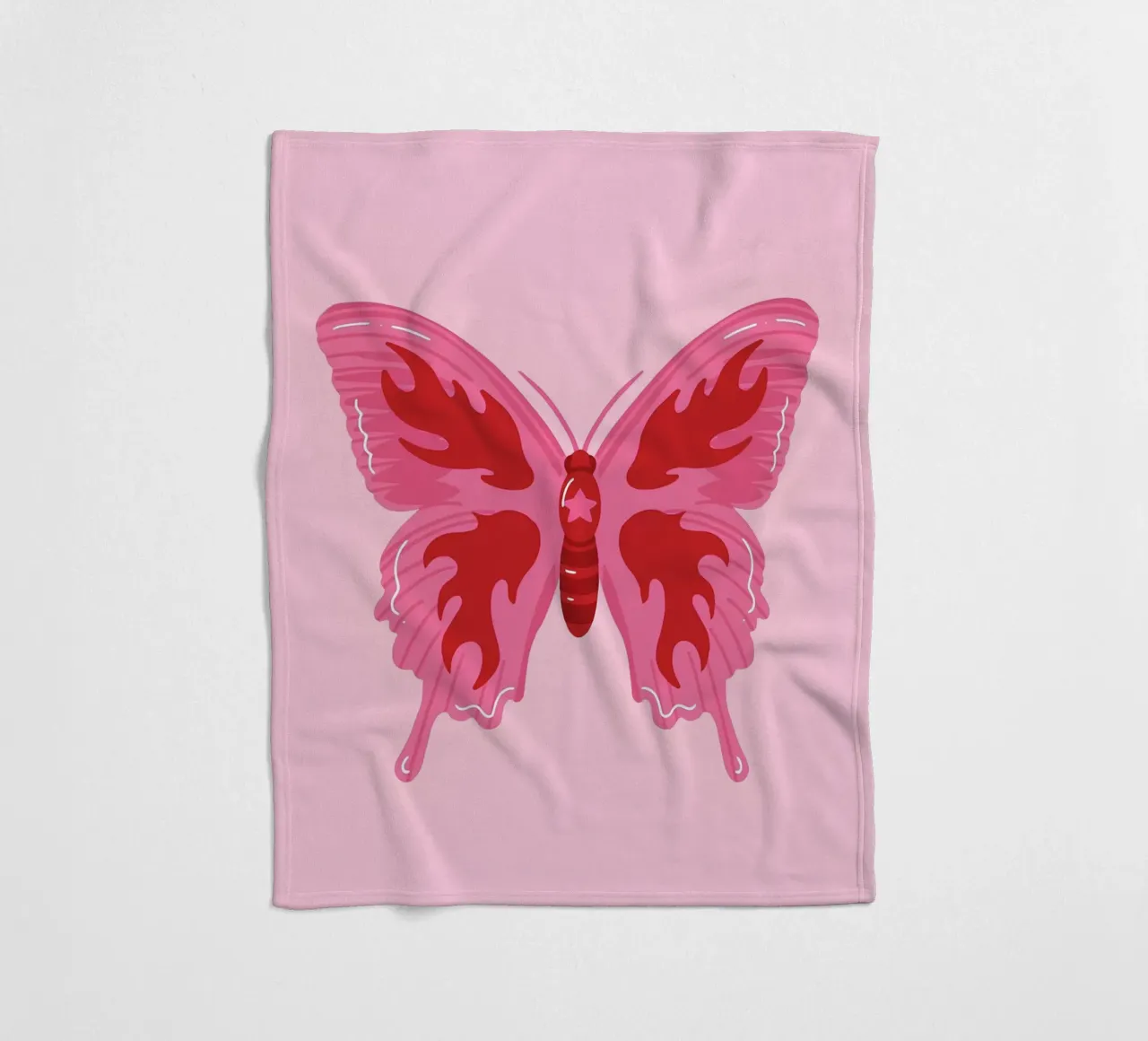 Papillon flamme de l'an 2000 : Rose et rouge, Funky Retro, Art esthétique plaid polaire de NorwesClub