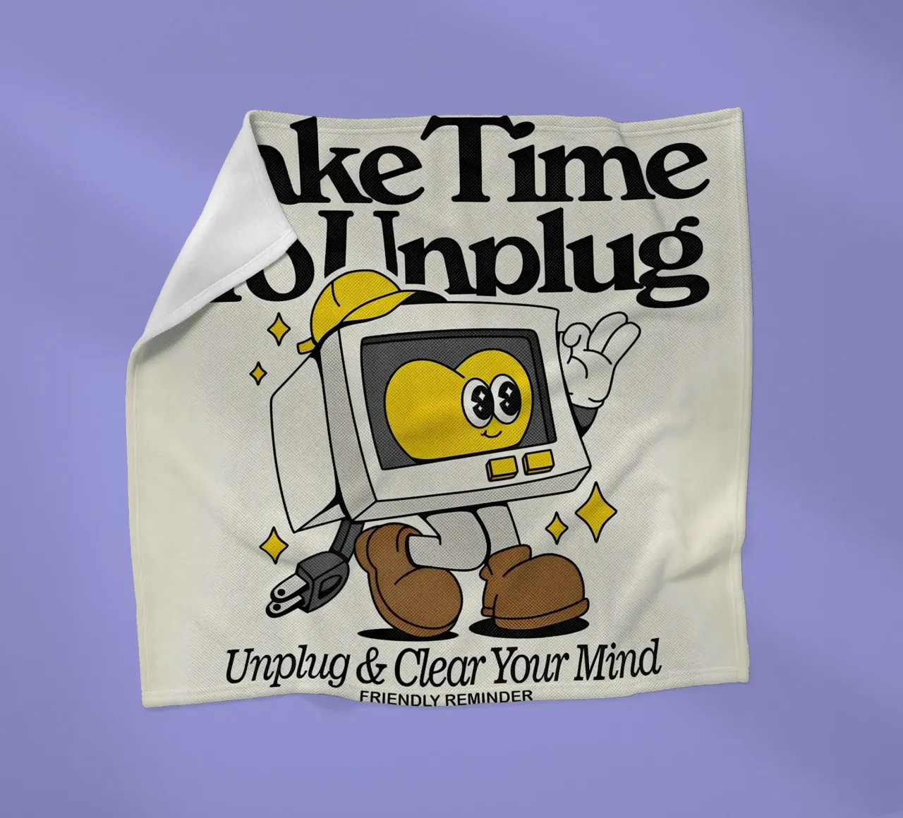 "Unplug & Clear Your Mind": Retro-Tech-Kunst, Selbstfürsorge, Posit Fleecedecke von NorwesClub
