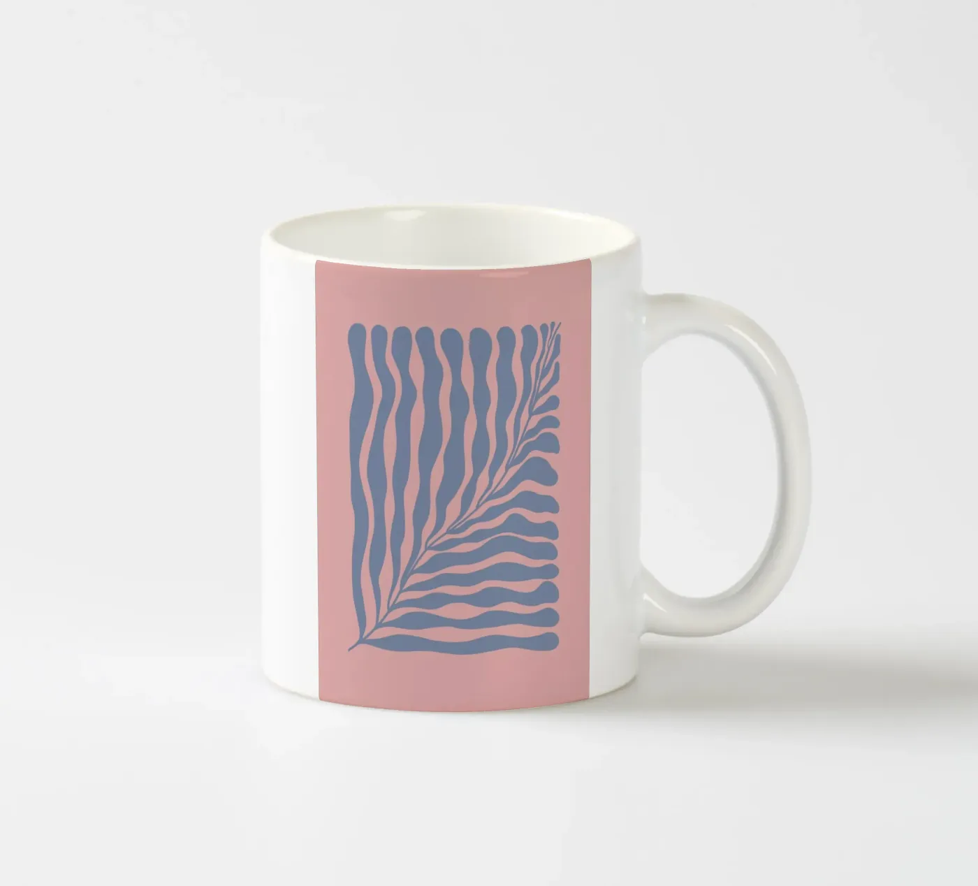 Blue Leaf ceramic mug by Galaxy Eyes