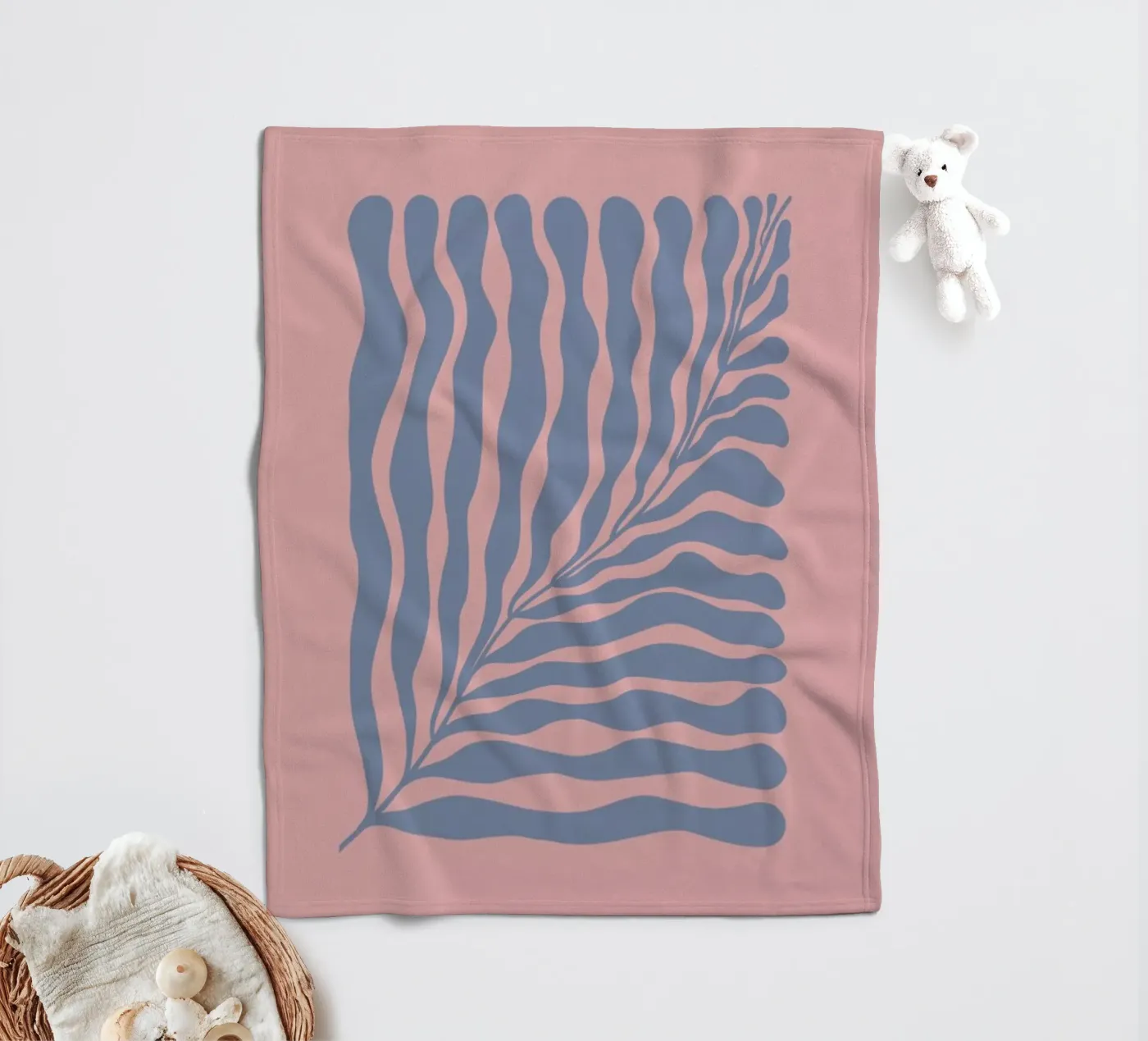 Blue Leaf fleecedeken van Galaxy Eyes