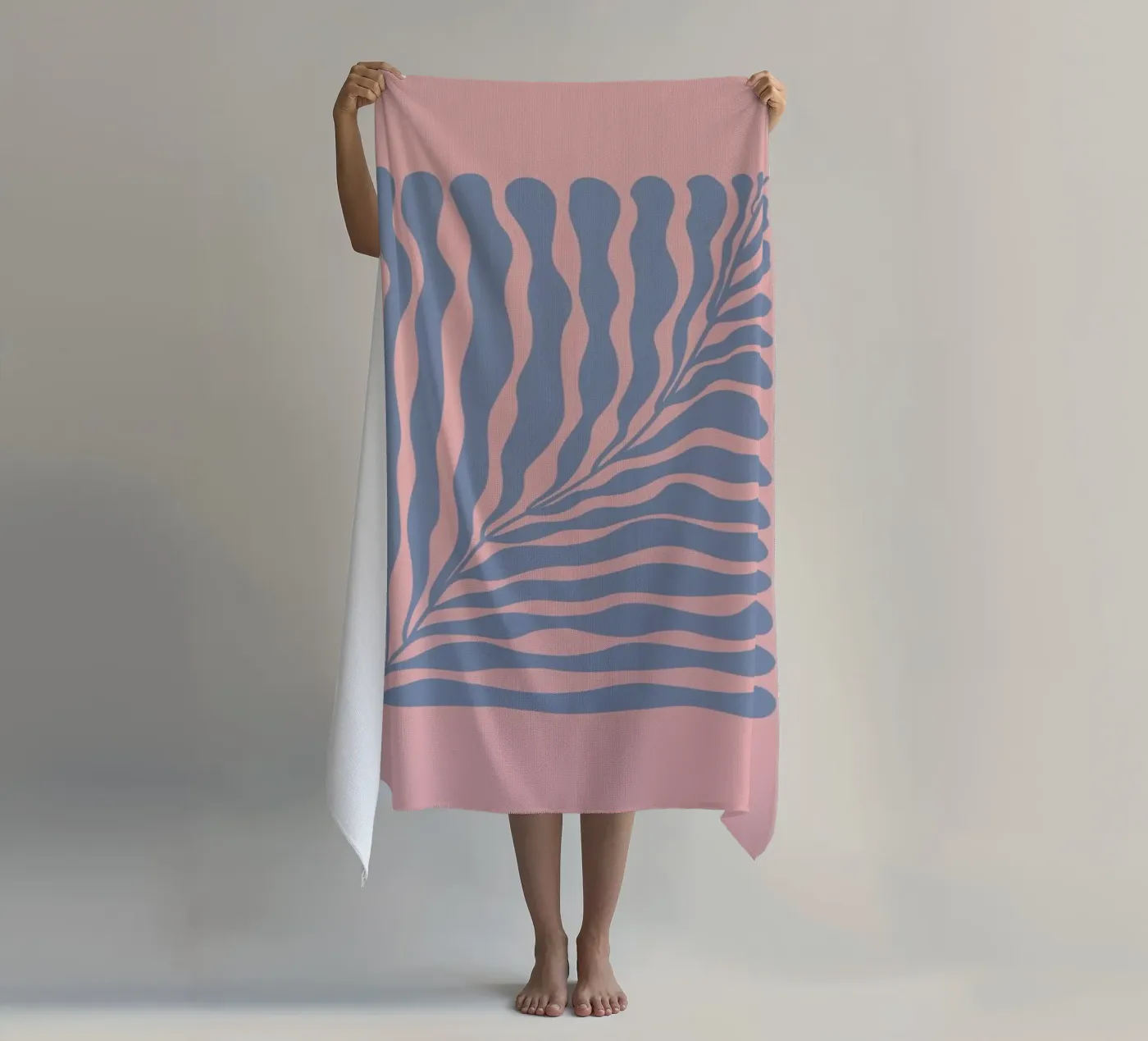 Blue Leaf beach towel by Galaxy Eyes