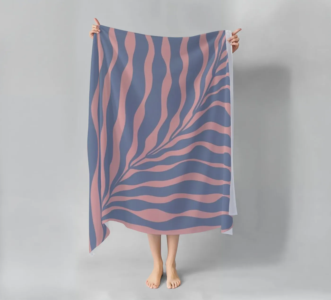 Blue Leaf beach towel by Galaxy Eyes