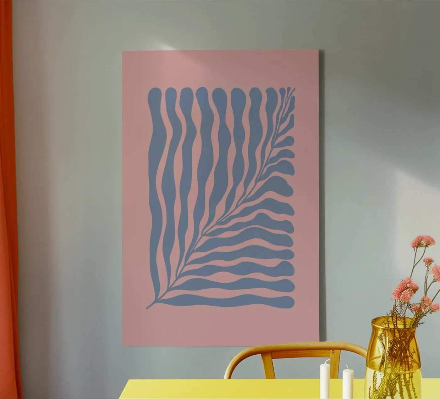 Blue Leaf canvas by Galaxy Eyes