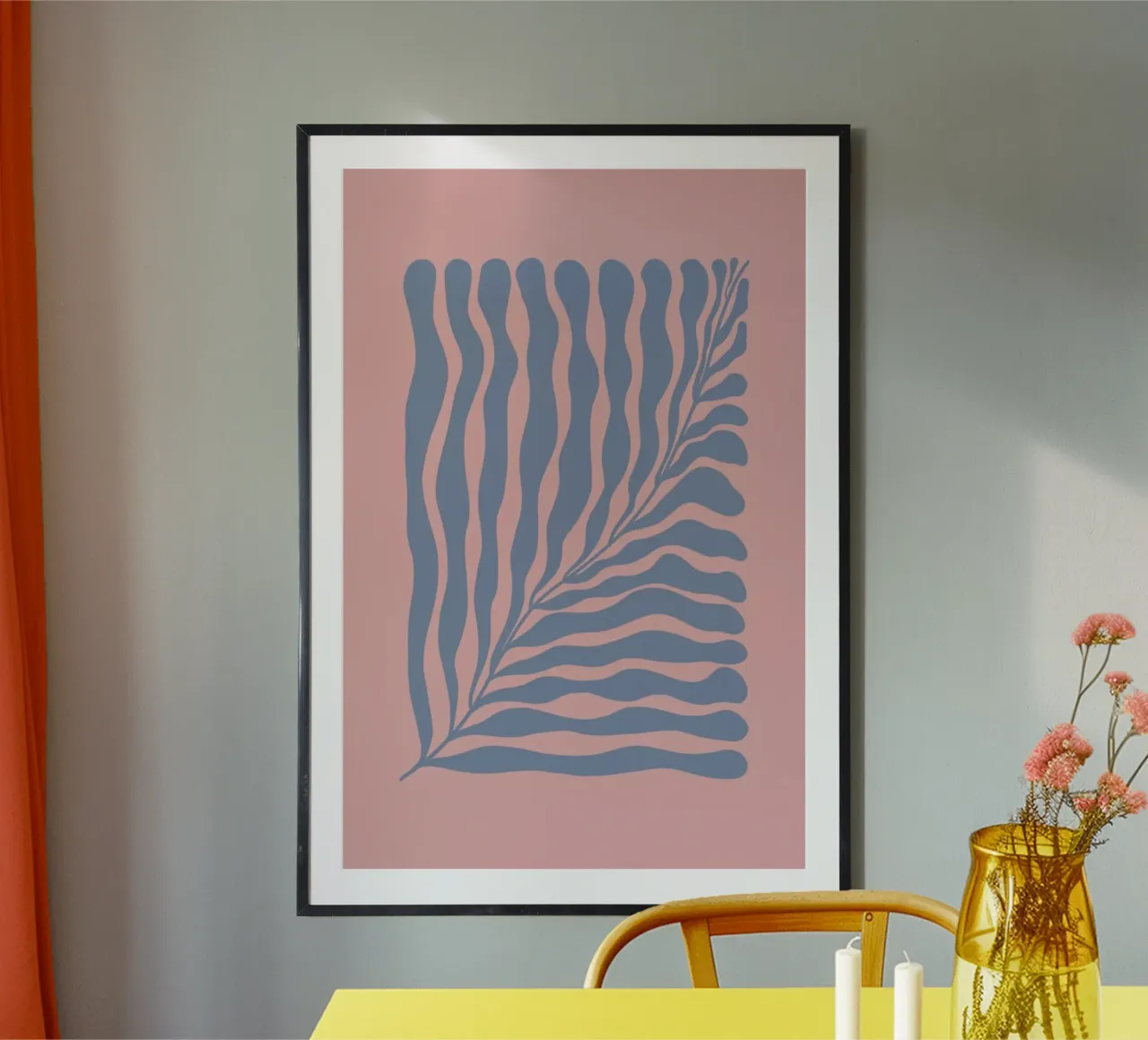 Blue Leaf poster con telaio in plastica da Galaxy Eyes