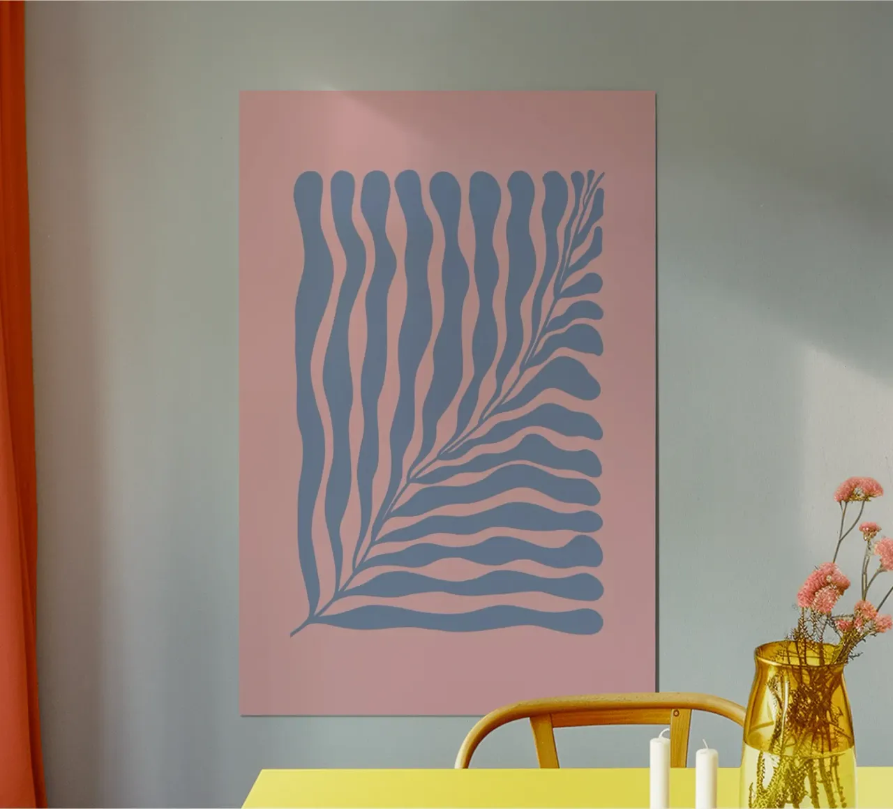 Blue Leaf poster con telaio in plastica da Galaxy Eyes