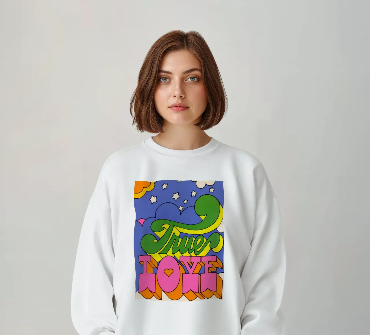 Wahre Liebe Psychedelic Kunstdruck - 60s Pop Art Ästhetik - Tr Sweatshirt von NorwesClub