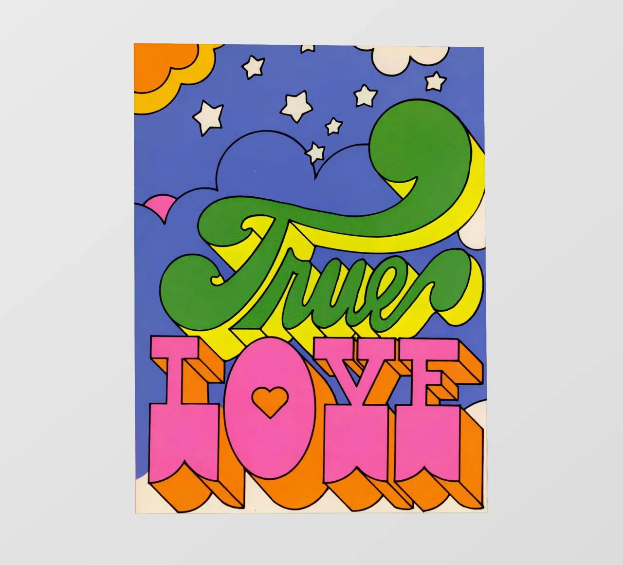 Wahre Liebe Psychedelic Kunstdruck - 60s Pop Art Ästhetik - Tr Backlit Folie von NorwesClub