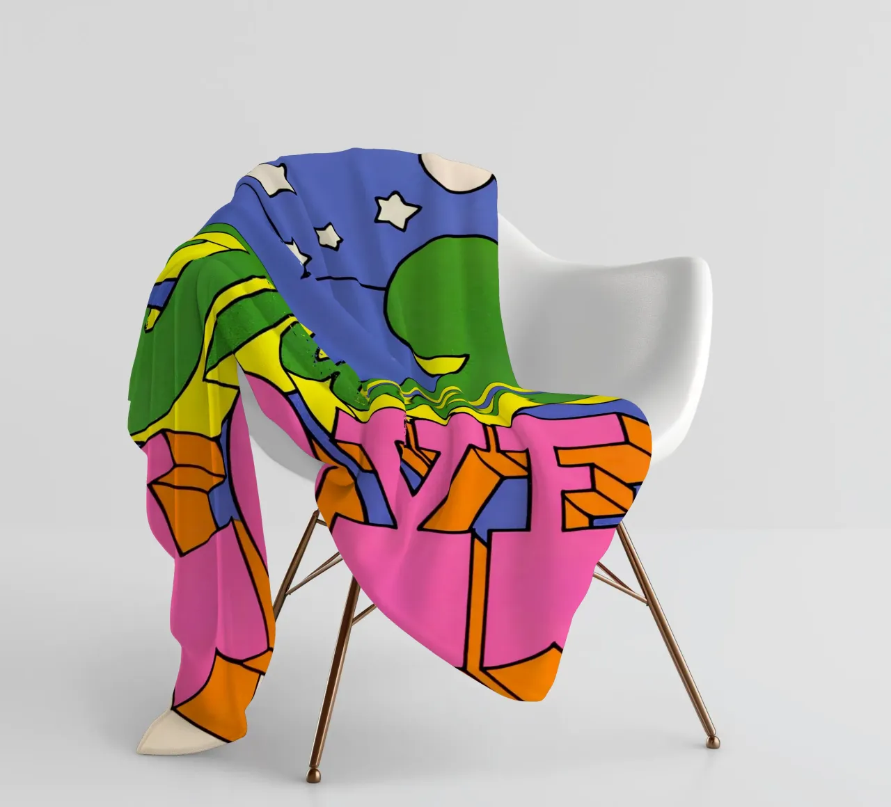 Wahre Liebe Psychedelic Kunstdruck - 60s Pop Art Ästhetik - Tr Fleecedecke von NorwesClub