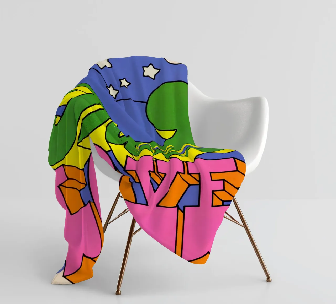 Wahre Liebe Psychedelic Kunstdruck - 60s Pop Art Ästhetik - Tr Fleecedecke von NorwesClub