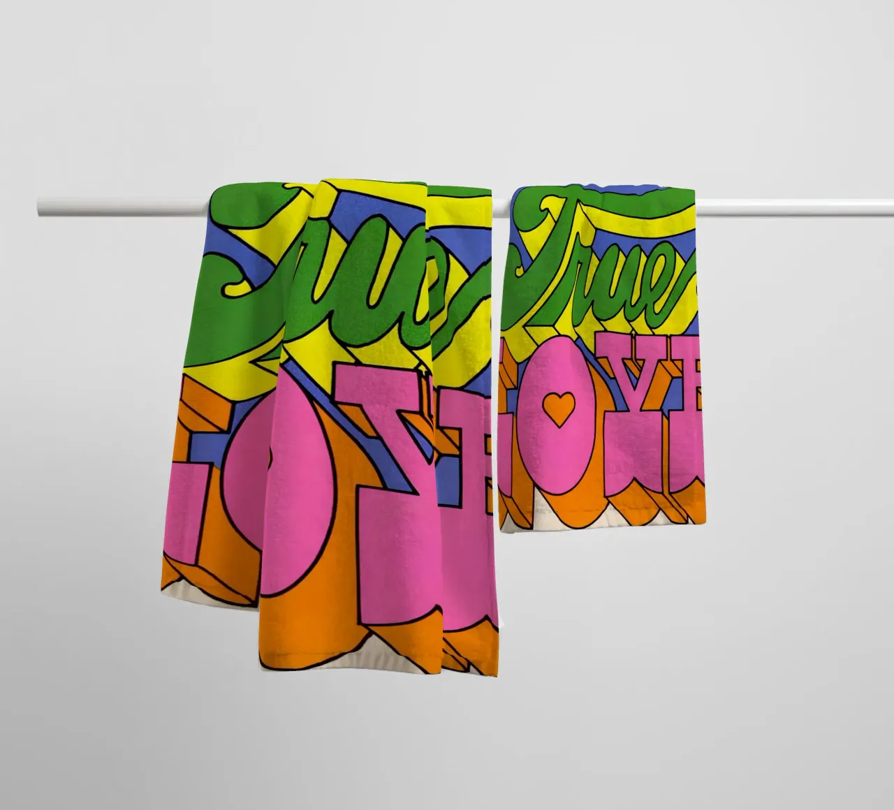 Wahre Liebe Psychedelic Kunstdruck - 60s Pop Art Ästhetik - Tr Handtuch von NorwesClub