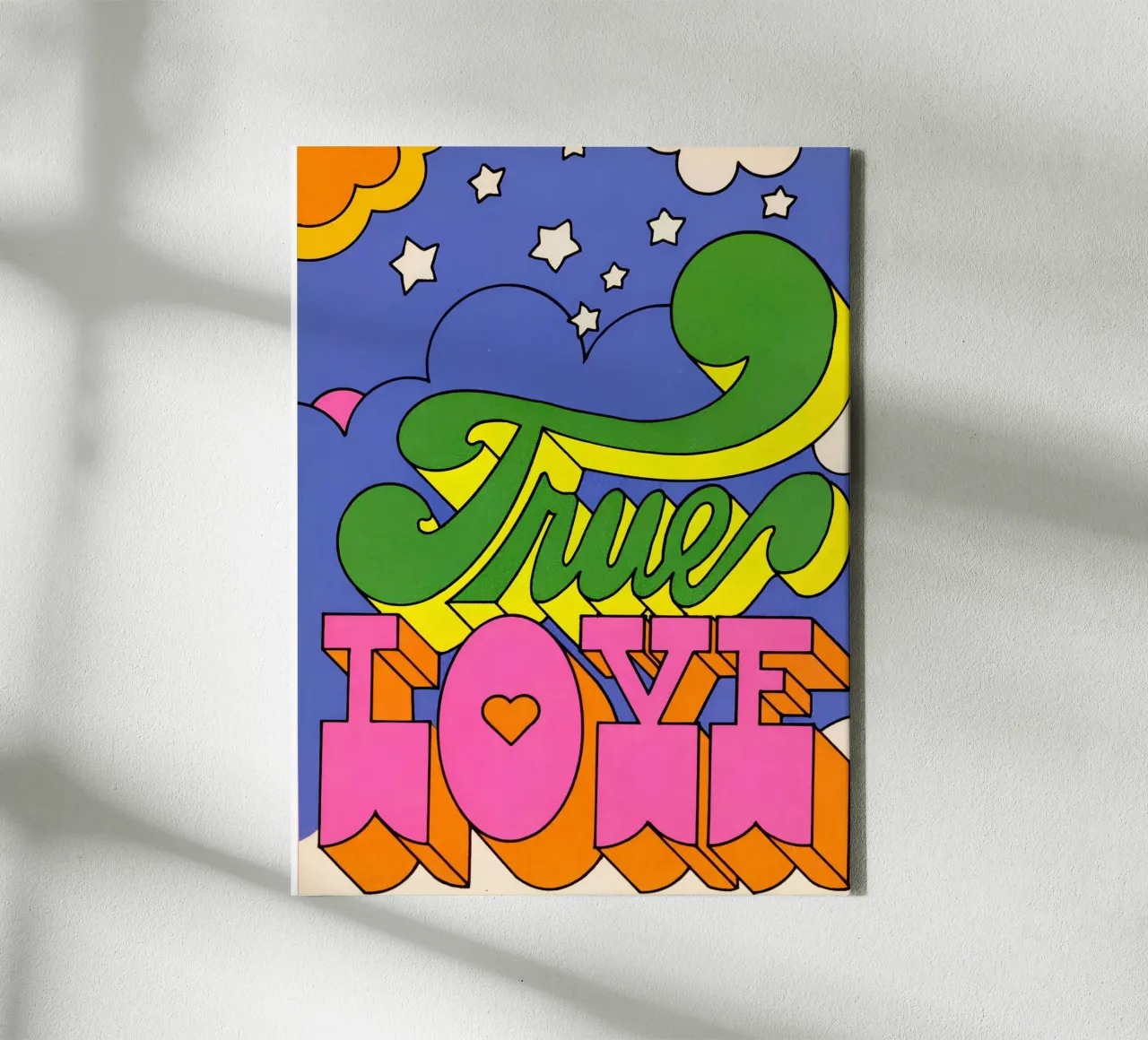 Stampa d'arte psichedelica "True Love" - Estetica Pop Art anni '60 - Tr tela da NorwesClub
