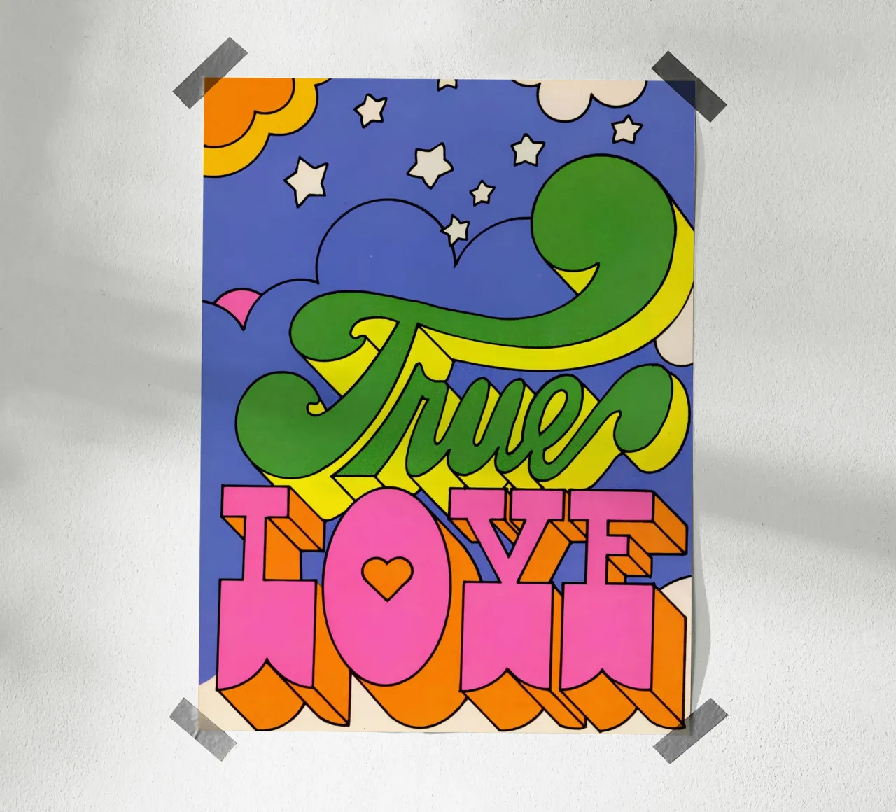 Wahre Liebe Psychedelic Kunstdruck - 60s Pop Art Ästhetik - Tr Hahnemühle von NorwesClub