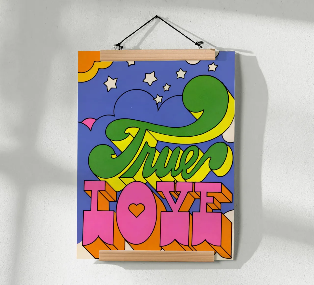 Stampa d'arte psichedelica "True Love" - Estetica Pop Art anni '60 - Tr poster da NorwesClub