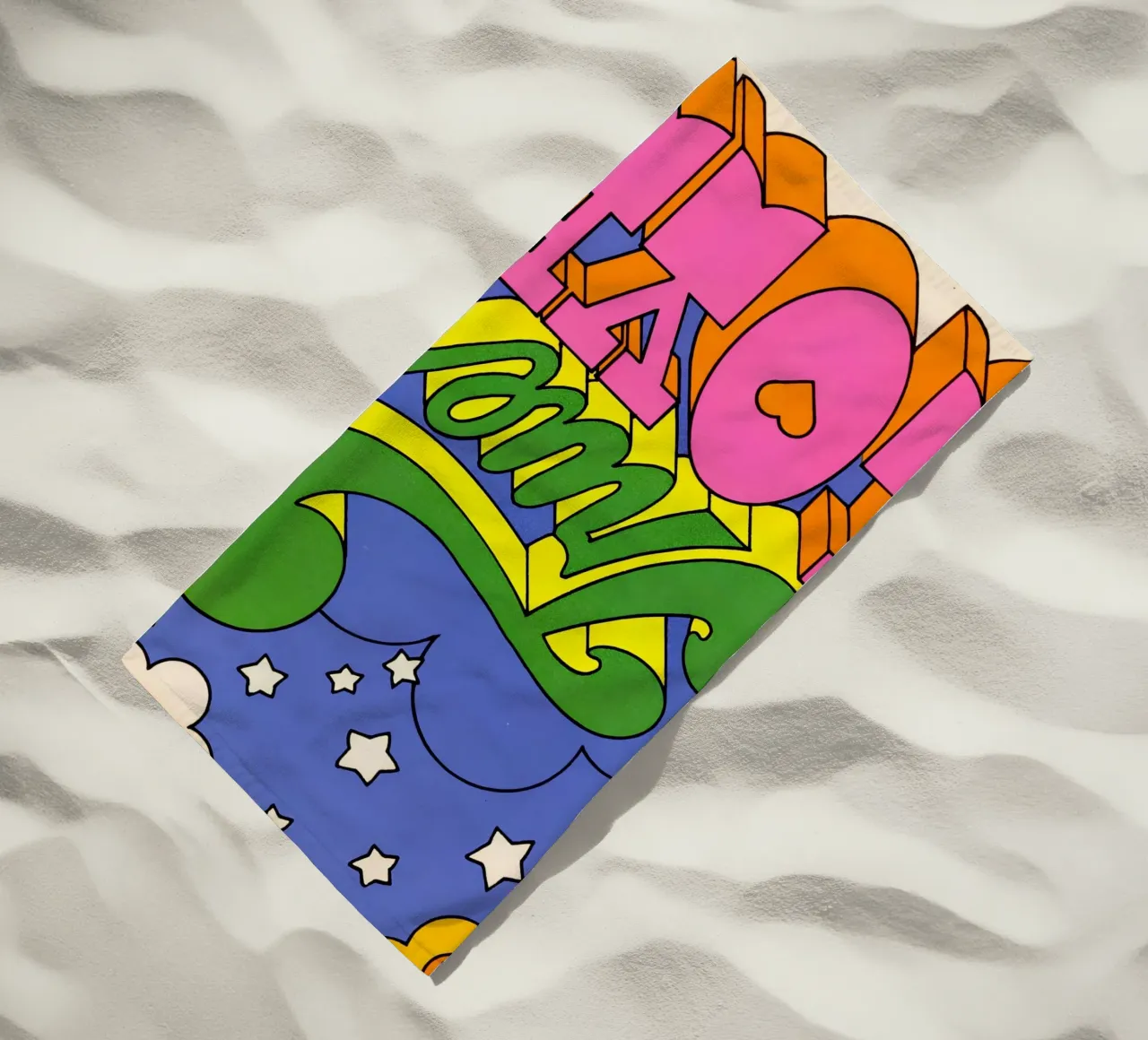 Wahre Liebe Psychedelic Kunstdruck - 60s Pop Art Ästhetik - Tr Strandtuch von NorwesClub