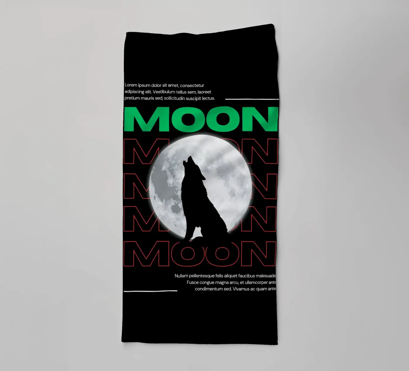 Moon Wolf towel by Agnazarshop