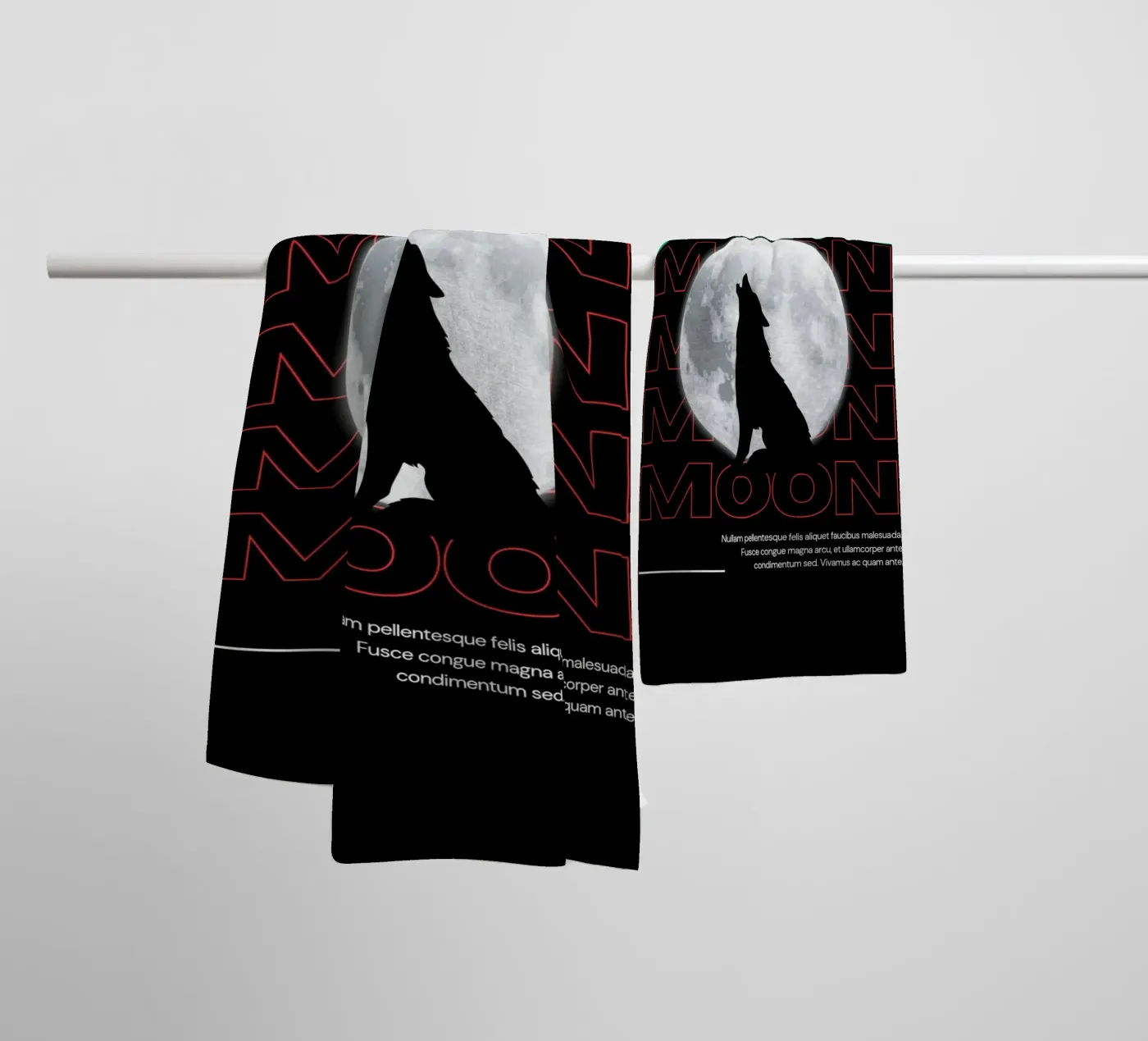 Moon Wolf towel by Agnazarshop