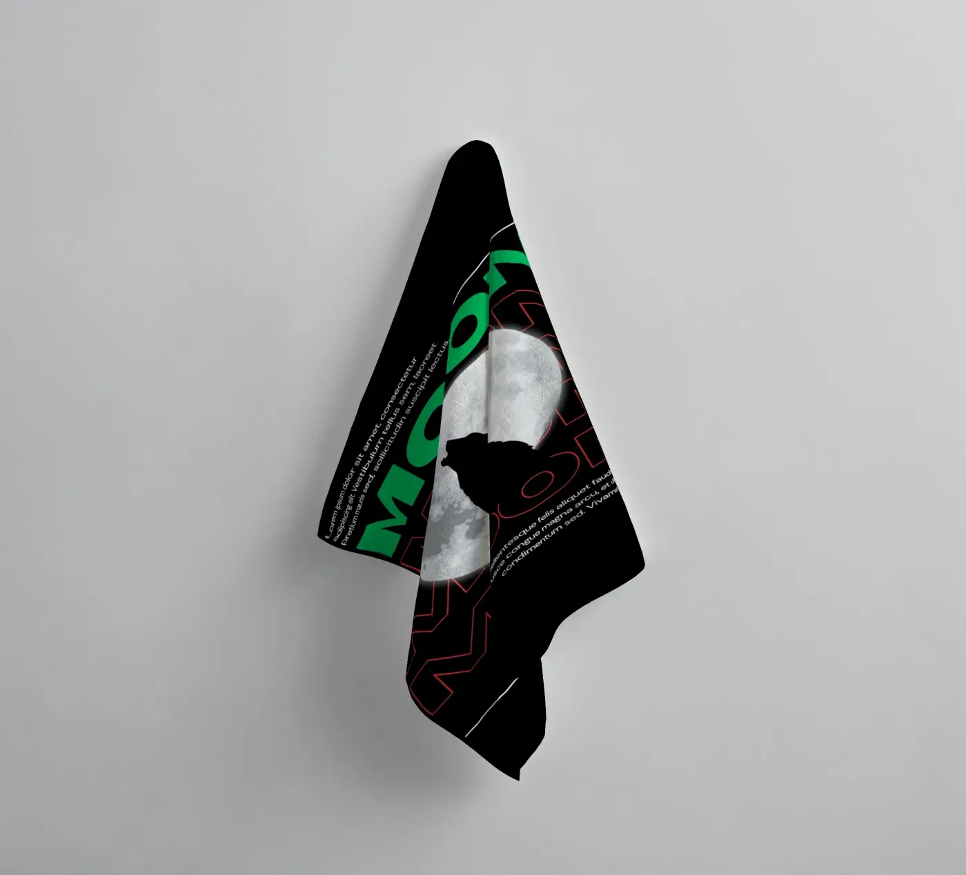 Moon Wolf towel by Agnazarshop