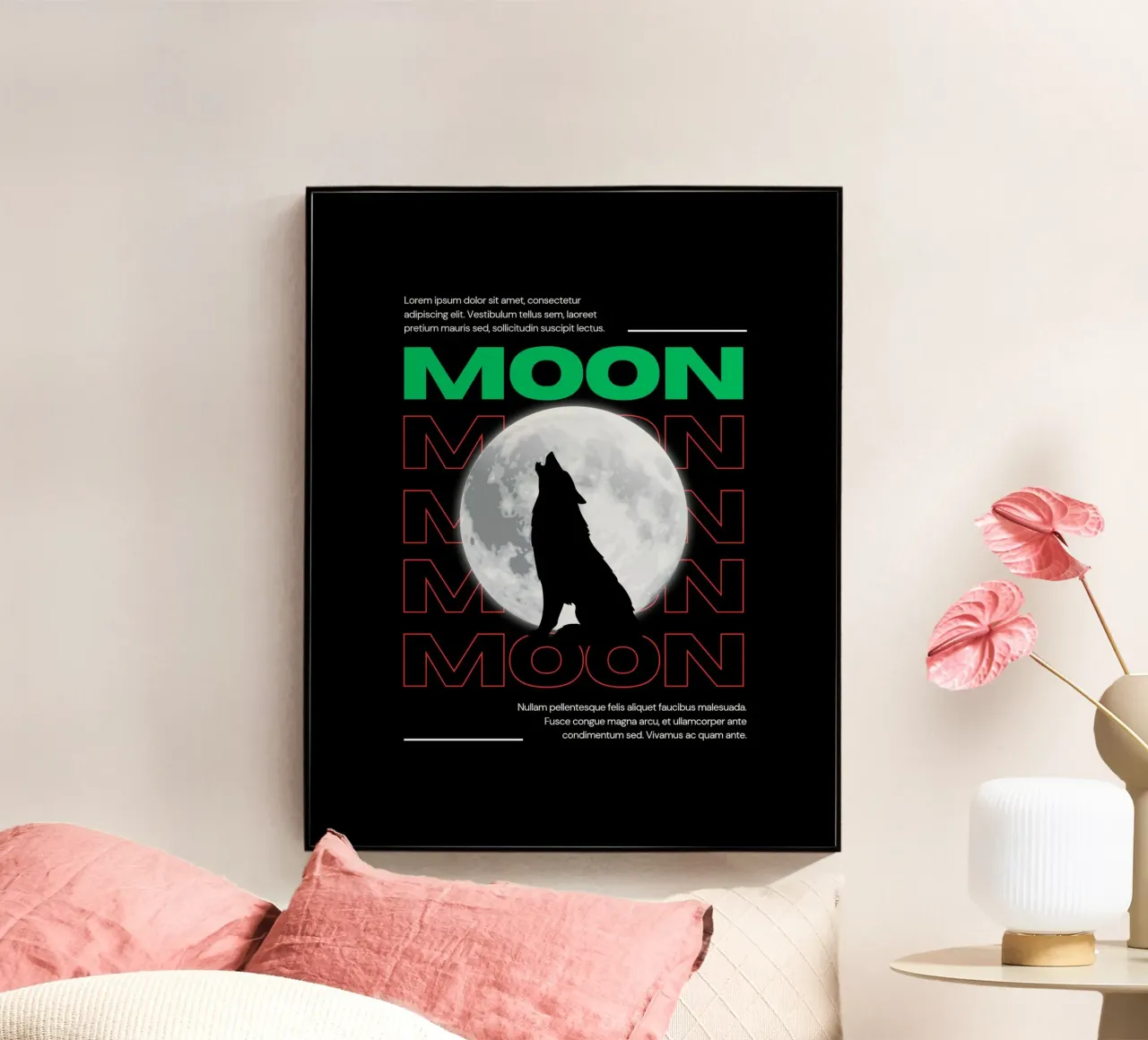 Moon Wolf acrylic glass by Agnazarshop