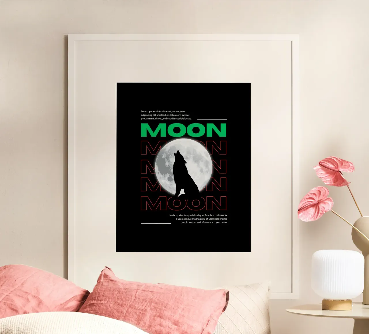 Moon Wolf poster by Agnazarshop