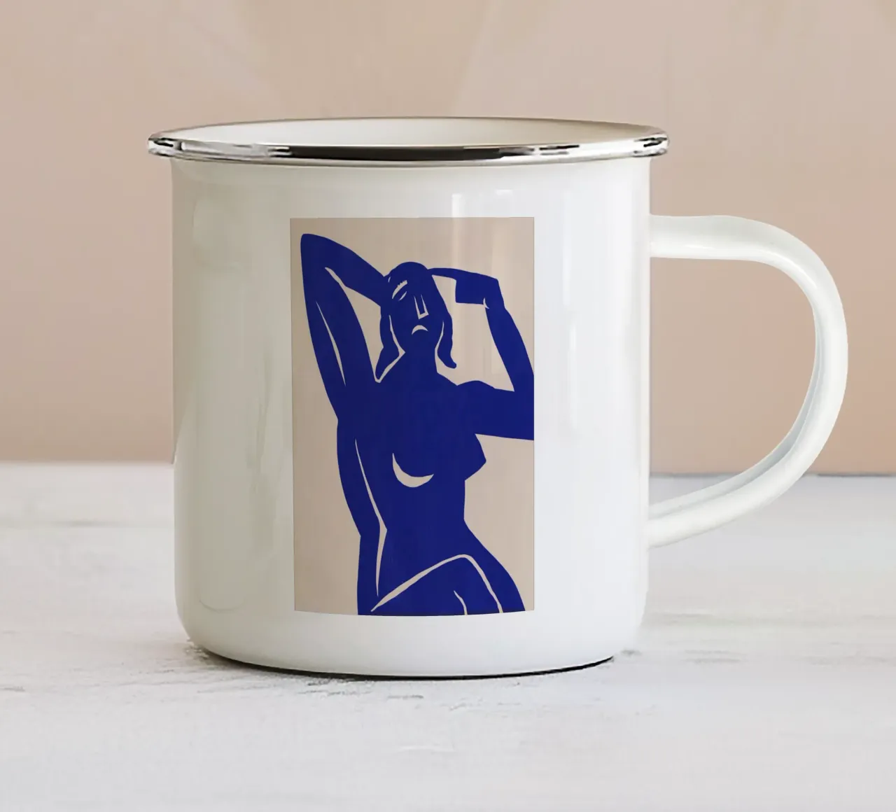 Nudo blu tazza in smalto da Little Dean