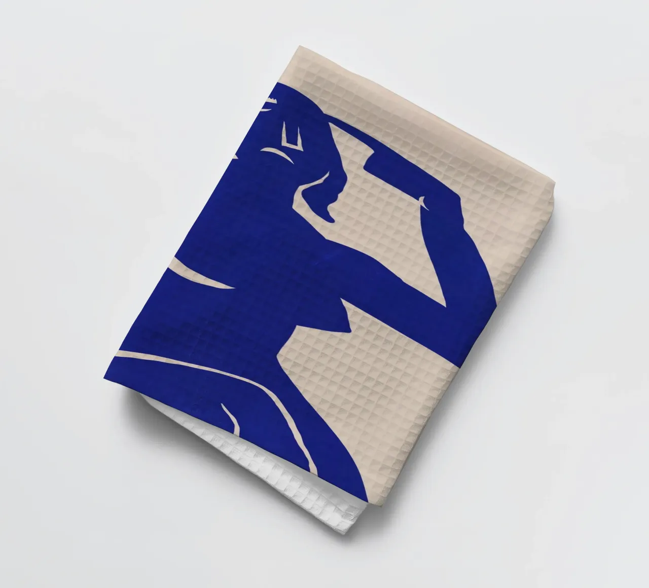 Blue nude tea towel by Little Dean