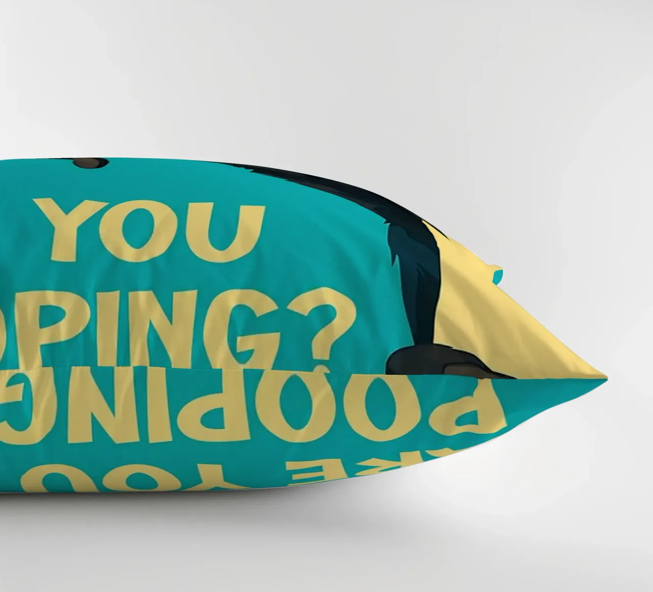 dog question playful humor decorative cushion by Kirsten C Nolan