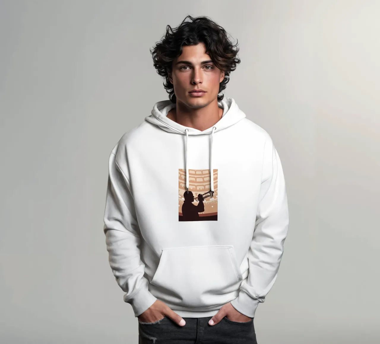 Suonare la tromba felpa con cappuccio da MUSIC EDITION