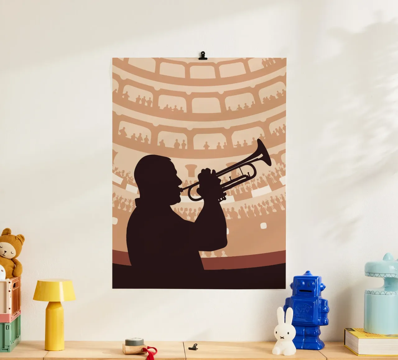 Suonare la tromba poster con telaio in alluminio da MUSIC EDITION