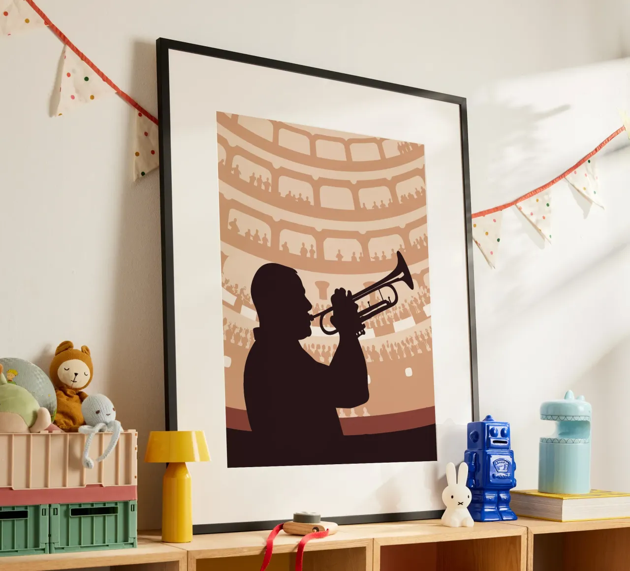 Suonare la tromba poster con telaio in alluminio da MUSIC EDITION