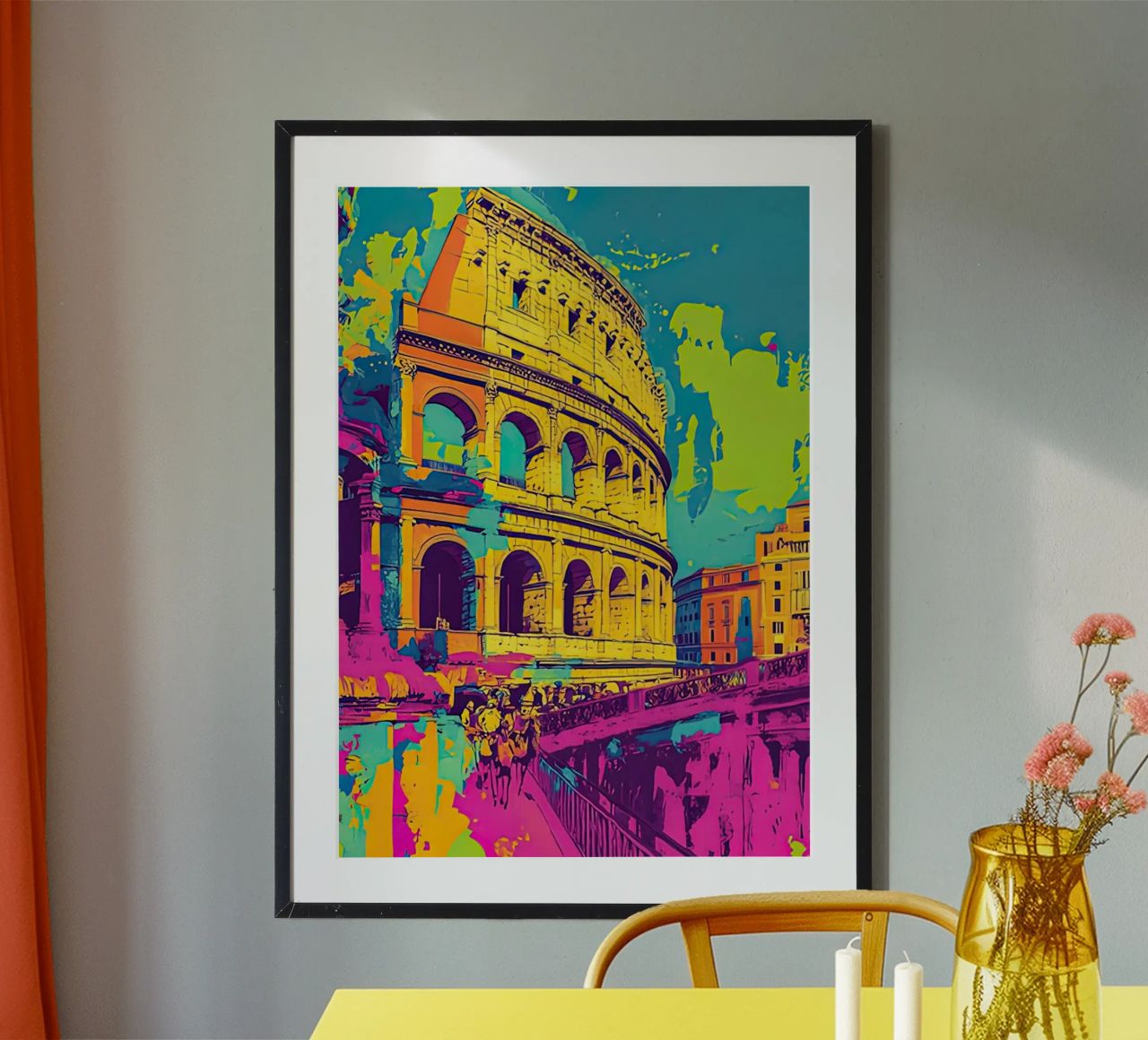 Colosseum Vibrant Rome poster by Rene Shop