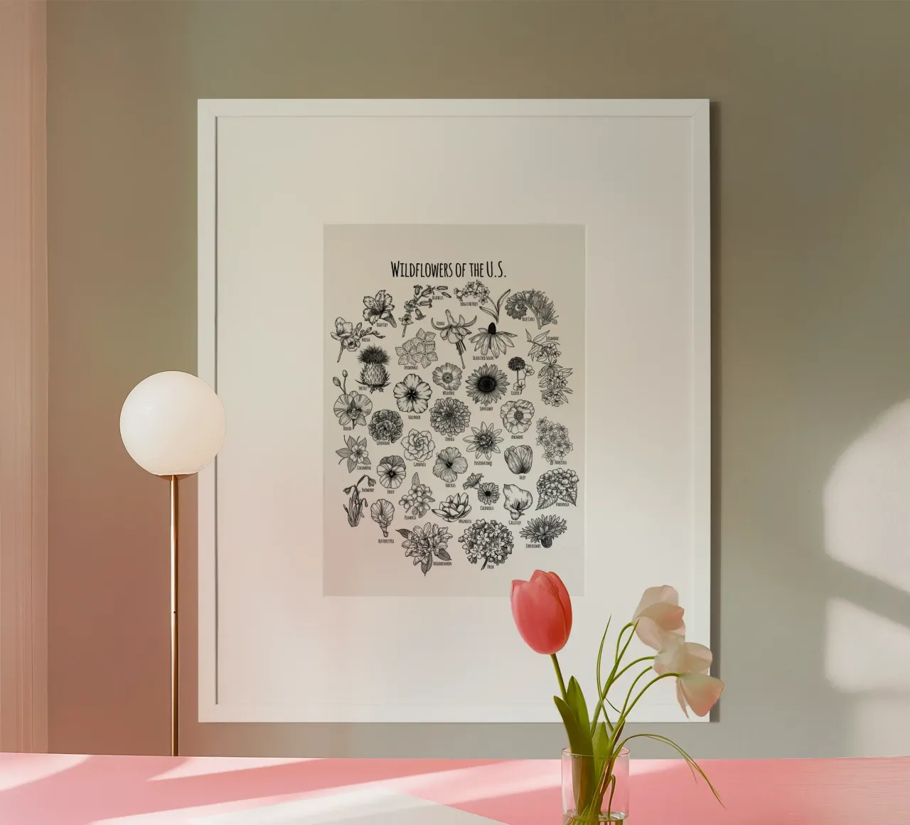 fiori selvatici fiori botanici natura poster con telaio in alluminio da James Isaac Jackson