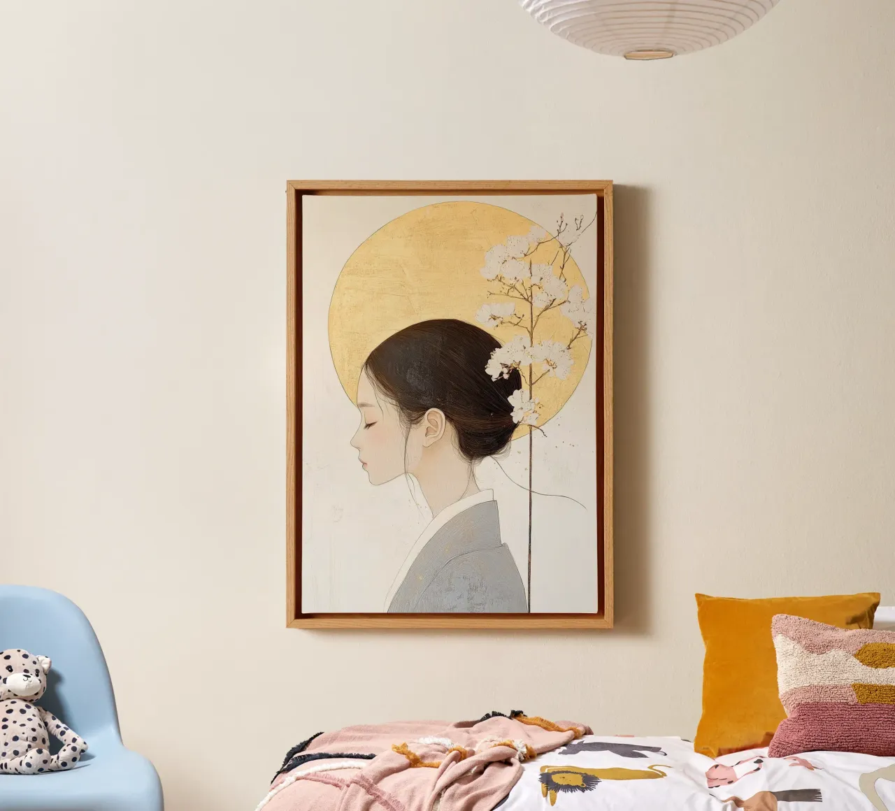 vrouw portret profiel zijaanzicht canvas met Baklijst van James Isaac Jackson
