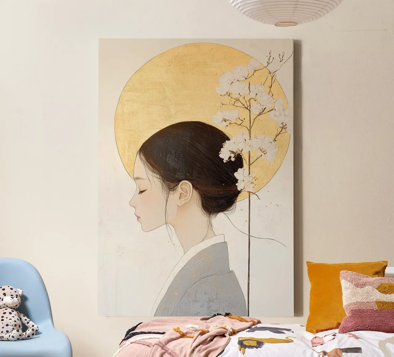 vrouw portret profiel zijaanzicht canvas met Baklijst van James Isaac Jackson
