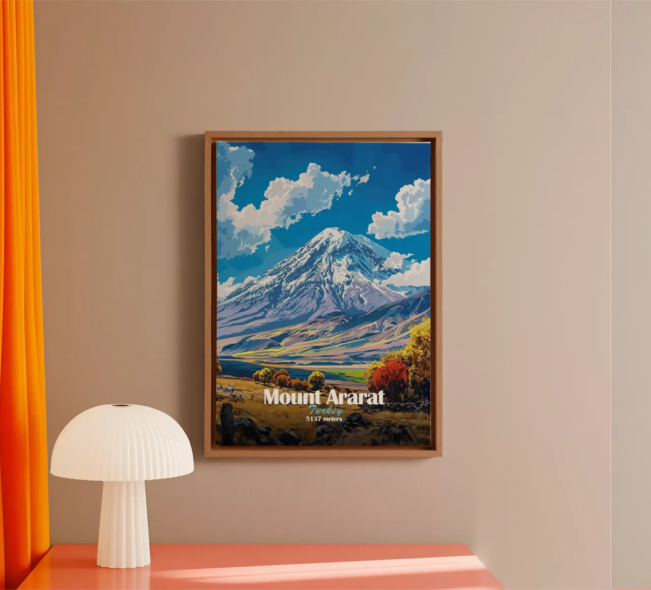 montagna neve nuvole cielo alberi tela con Cornice a cassetta da James Isaac Jackson