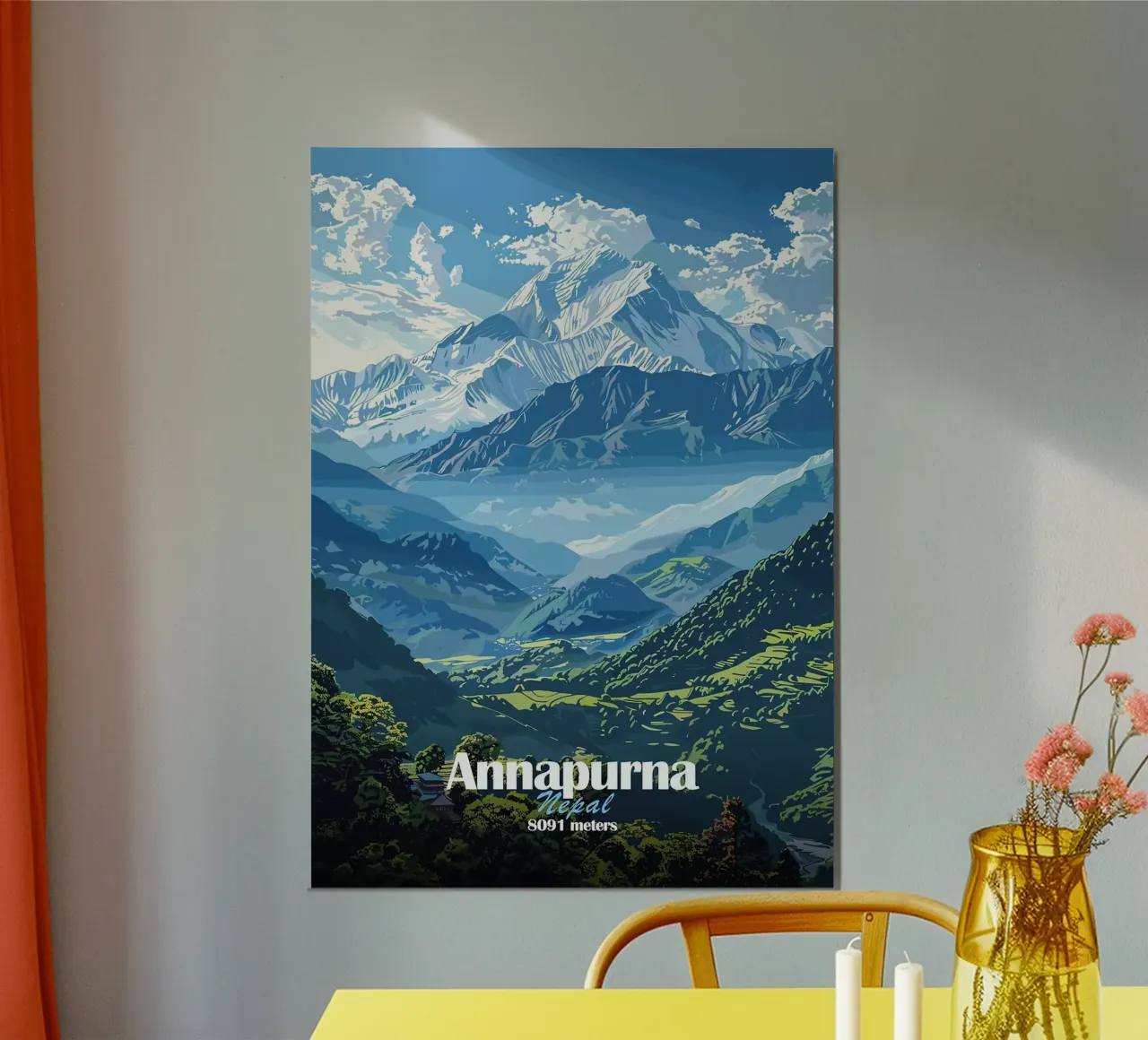 montagna neve valle nuvole collina poster con telaio in plastica da James Isaac Jackson