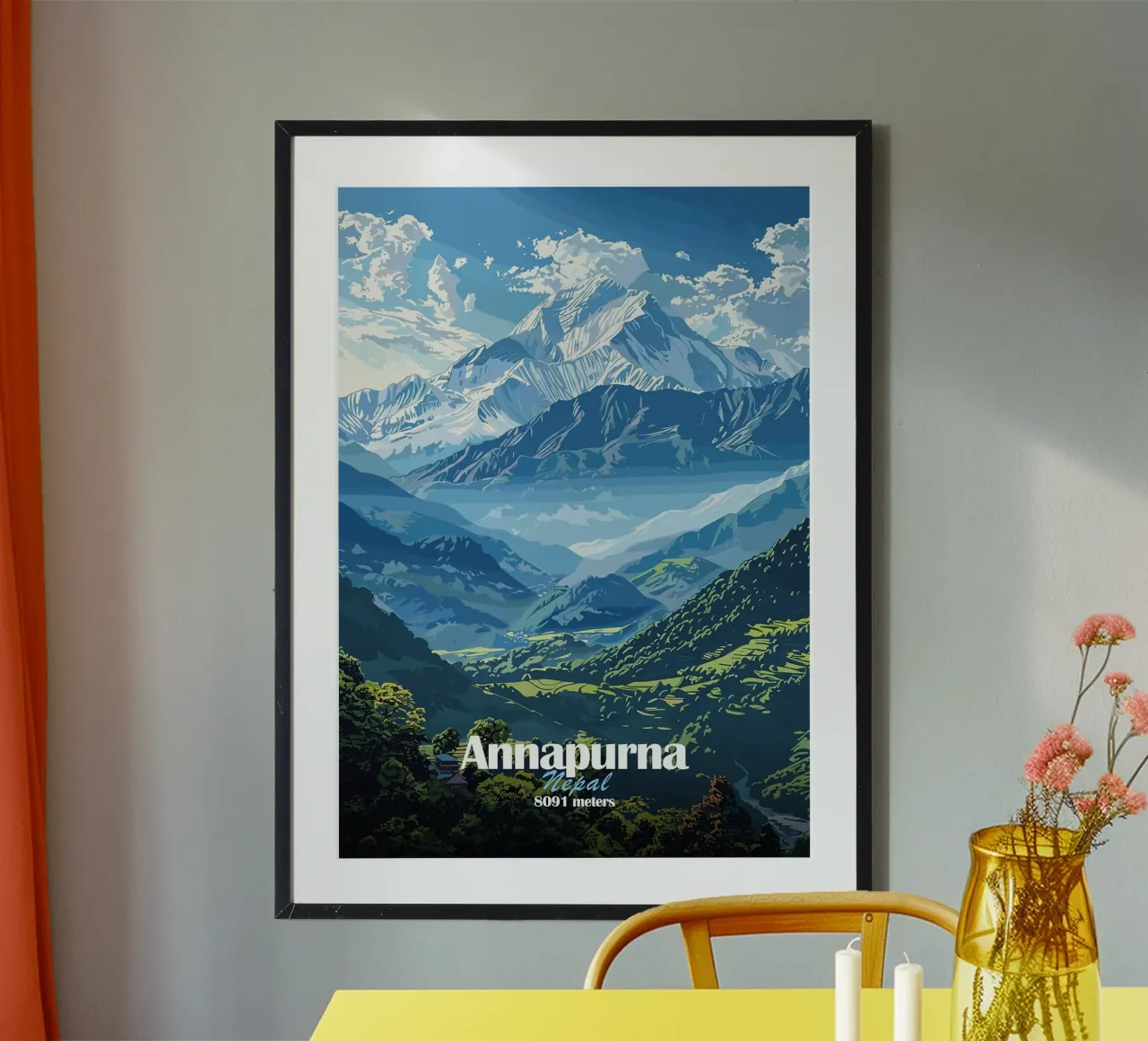 montagna neve valle nuvole collina poster con telaio in plastica da James Isaac Jackson