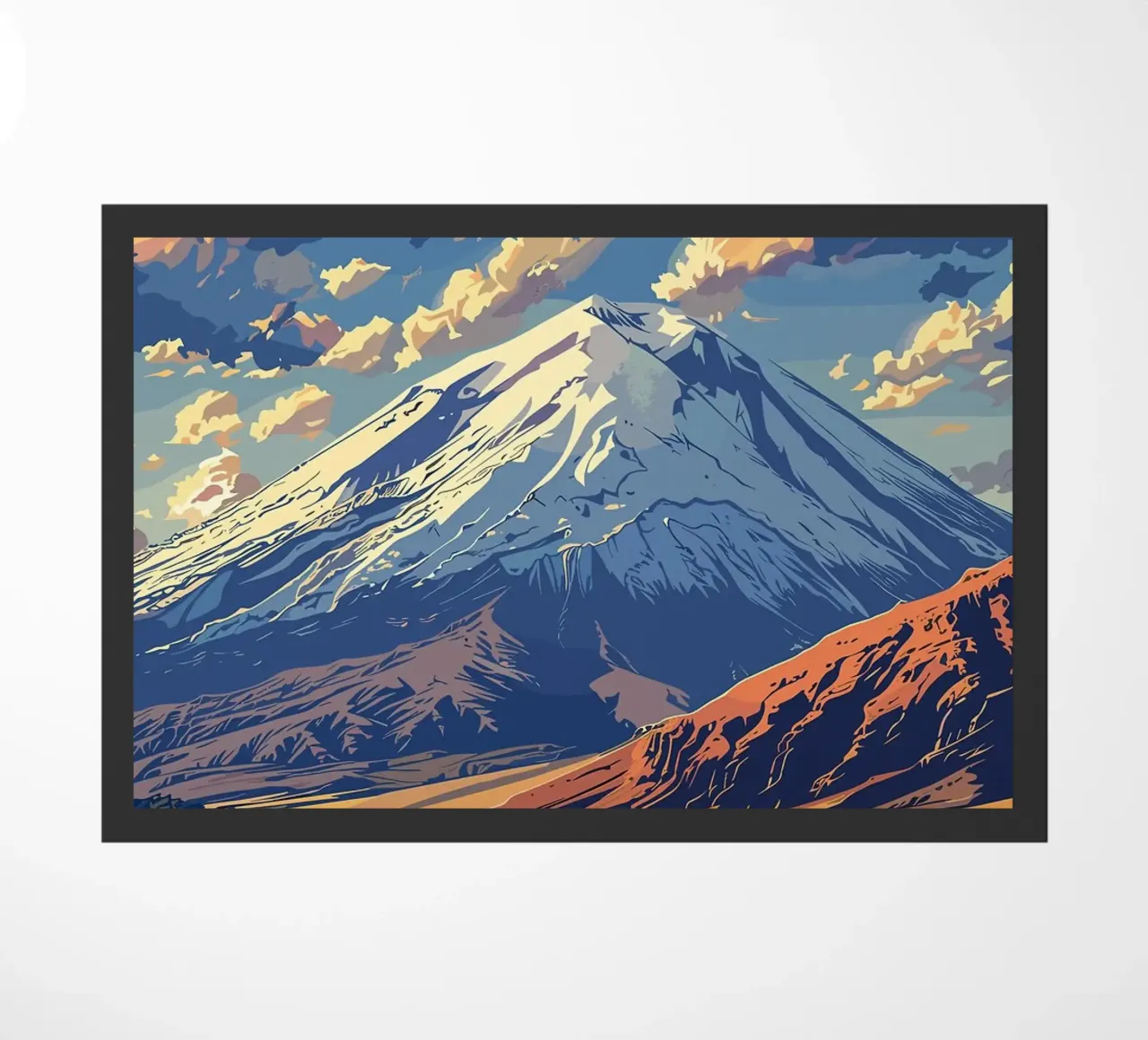 paesaggio di montagna con picco innevato zerbino da James Isaac Jackson
