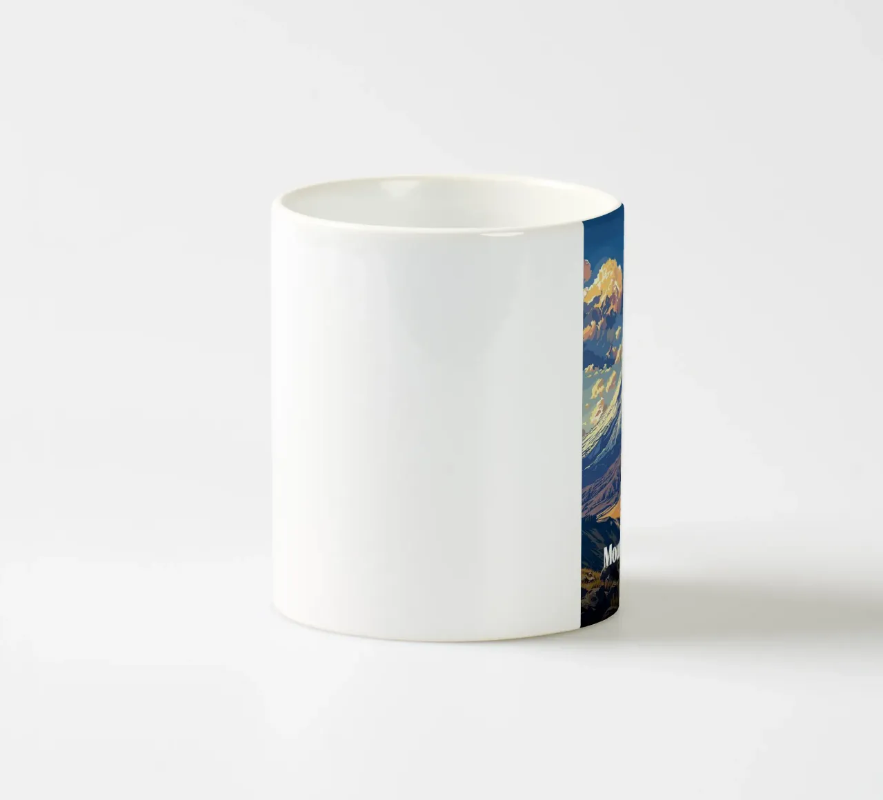 paesaggio di montagna con picco innevato tazza in ceramica da James Isaac Jackson