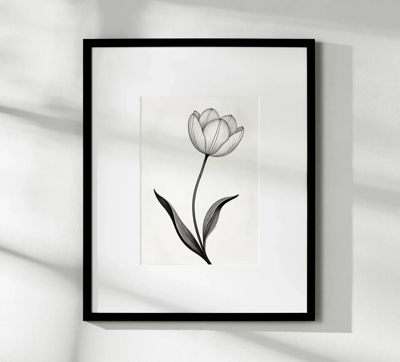 fiore di tulipano fioritura stelo foglie poster con telaio in plastica da James Isaac Jackson