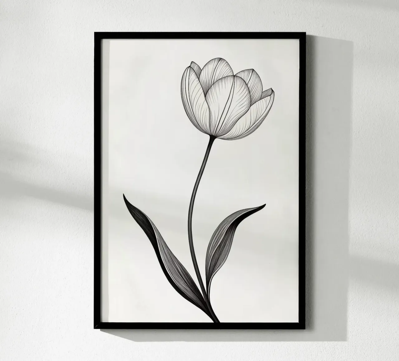 fiore di tulipano fioritura stelo foglie poster con telaio in plastica da James Isaac Jackson