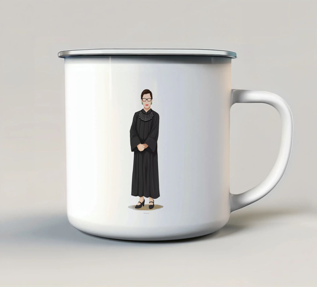 Ruth Bader Ginsburg Emaille Tasse von Nour Tohme