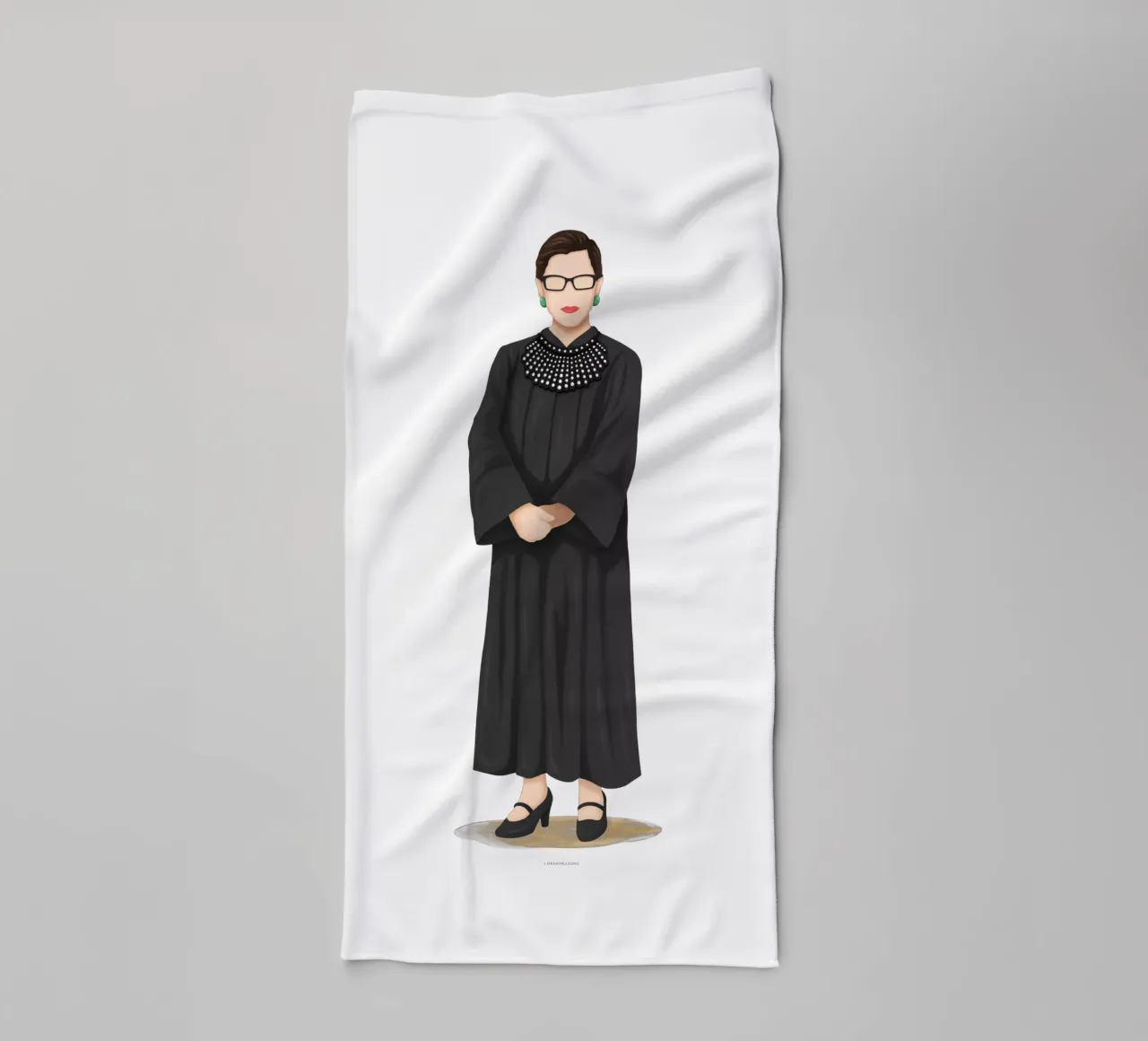 Ruth Bader Ginsburg towel by Nour Tohme