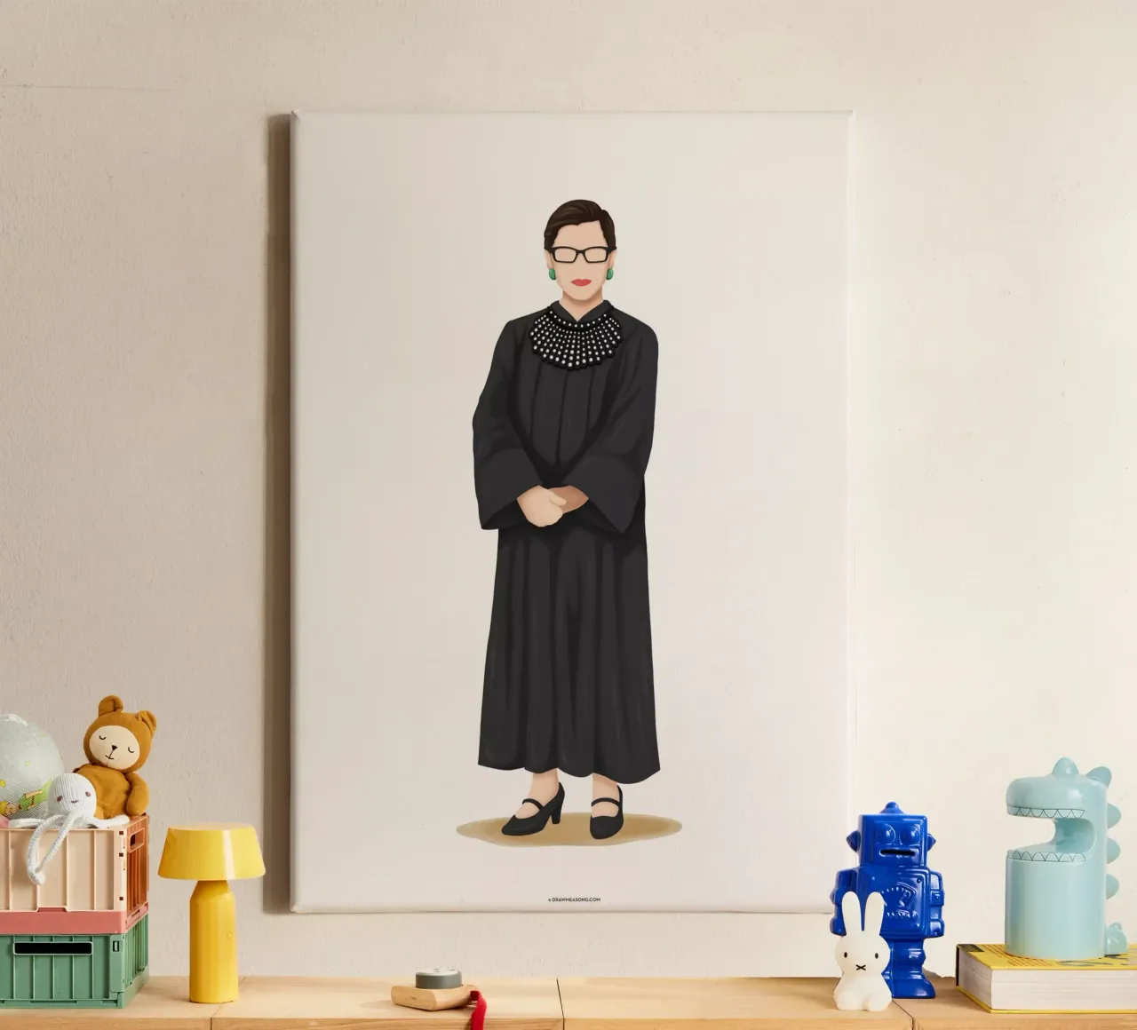 Ruth Bader Ginsburg tela con Cornice a cassetta da Nour Tohme