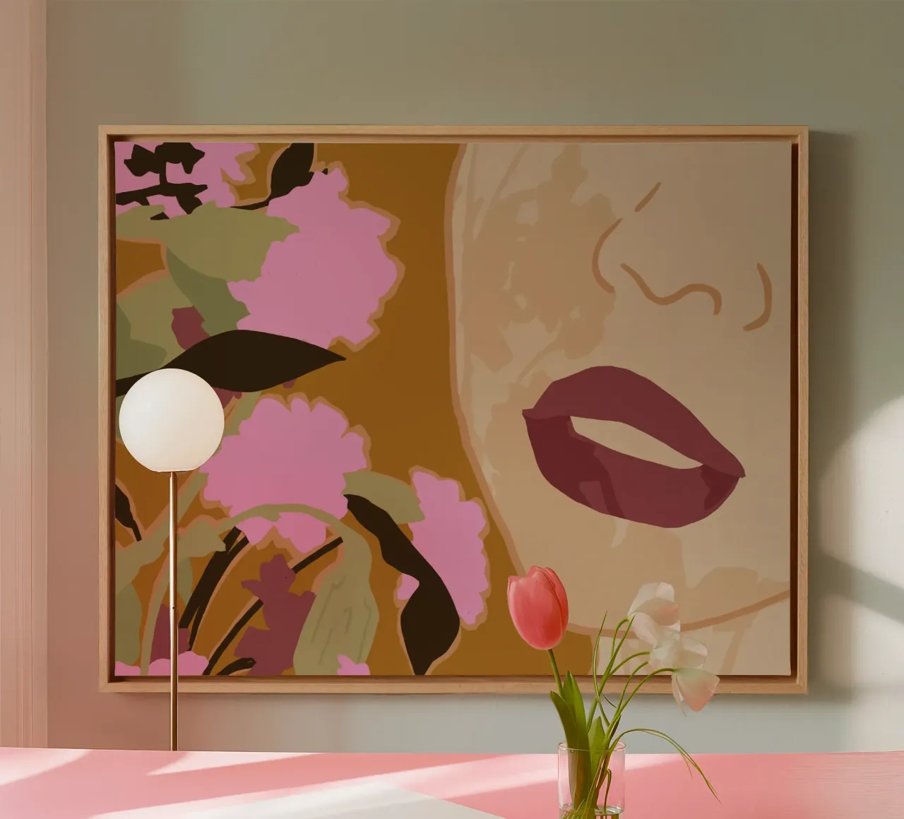 Paarse passie canvas met Baklijst van Kintsugi99